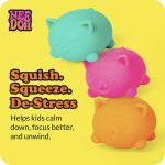 Schylling NeeDoh Teenie Cool Cat - Sensory Squeeze Toy - Contains 3 Mini Groovy Globs - 1.5 Wide - Color May Vary (Pack of 1)