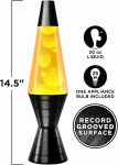 Lava? Lamp - 14.5'' Vinyl Record Grooved Base - The Original Motion Light - Yellow Wax and Orange Liquid - Item #2017