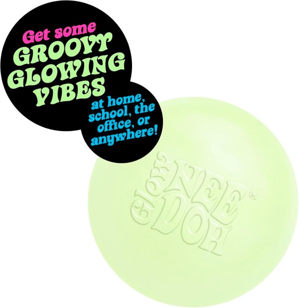 Schylling NeeDoh Glow in The Dark - Sensory Squeeze Toy - Gratifying Glowing Glob - 2.5 Wide - Glow in The Dark (Pack of 1)