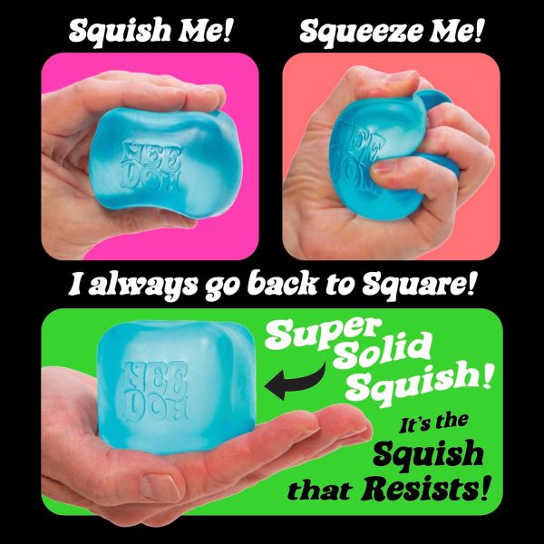 Schylling NeeDoh Nice Cube - Sensory Squeeze Toy with Super Solid Squish - 2.25 Cube - Color May Vary (Pack of 1)
