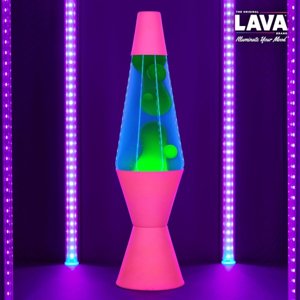 Lava The Original Lamp - 14.5 Neon Pink - Classic Liquid Motion Lamp - Green/Yellow and Blue Liquid - Item #2383 (Amazon Exclusive)