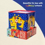 Schylling Jester Jack in the Box - Classic Children's Musical Toy - Colorful and Durable Tin Box with Silly Jester Plush - Age 18 months and Up